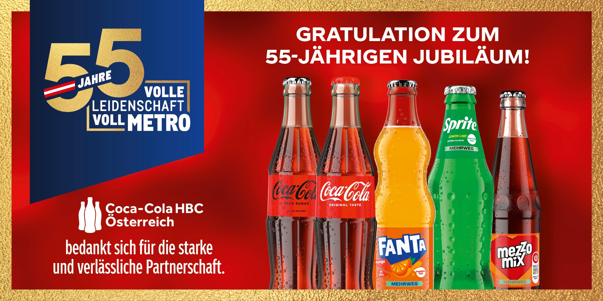 METRO Oesterreich, Jubilaeum, Coca-Cola, Fanta, Sprite, Mezzo Mix