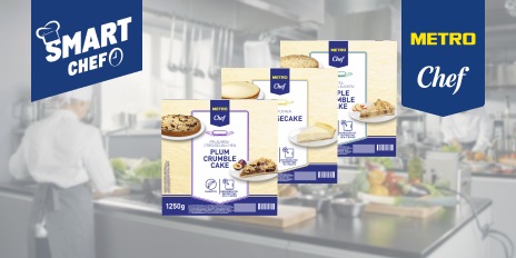 METRO Oesterreich, METRO Smart Chef, Convenience, Convenienceprodukte, Dessert, METRO Chef Kaesekuchen, Apfelstreuselkuchen, Pflaumenstreuselkuchen, Pudding-Kirschkuchen