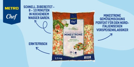 Produktneuheiten Metro, Metro Produktinnovationen, Neue Produkte Metro, Minestrone Mix, Erntefrisch 