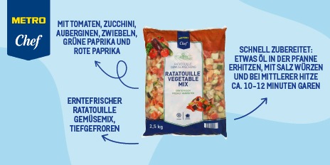 Produktneuheiten Metro, Metro Produktinnovationen, Neue Produkte Metro, Ratatouillie Vegetable Mix, erntefrisch