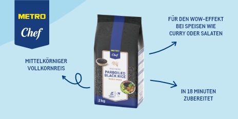 produktneuheiten metro, metro produktinnovationen, neue produkte metro, parboiled reis, vollkornreis