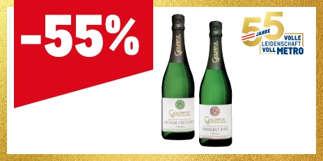 METRO Oesterreich, Prozentaktion, Prozentrabatt, Goldeck Sekt, Gruener Veltliner, Zweigelt Rose