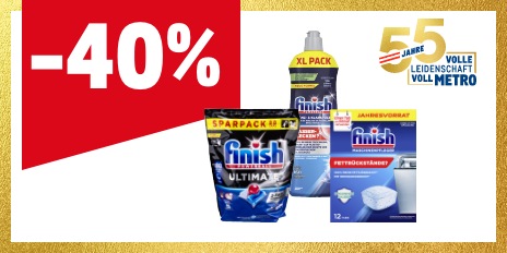 METRO Oesterreich, Prozentaktion, Prozentrabatt, Finish, Maschinenpflegetabs