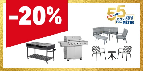 METRO Oesterreich, Prozentaktion, Prozentrabatt, Gartenmoebel, Griller