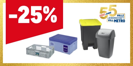 METRO Oesterreich, Prozentaktion, Prozentrabatt, METRO Marke, METRO Professional, Aufbewahrungsboxen, Thermoboxen, Behaelter, Muelleimer