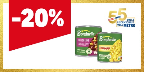METRO Oesterreich, Prozentaktion, Prozentrabatt, Bonduelle, Goldmais