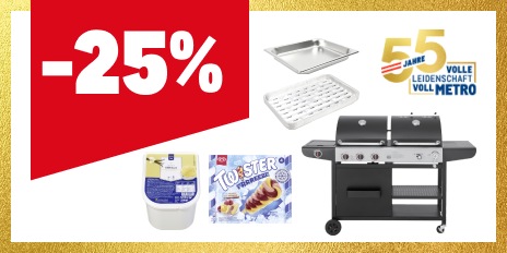METRO Oesterreich, Prozentaktion, Prozentrabatt, Griller, Grillzubehoer, Eis
