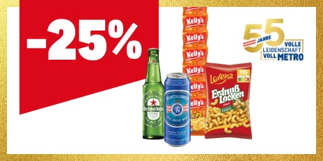 METRO Oesterreich, Prozentaktion, Prozentrabatt, Bier, Chips, Knabbergebaeck