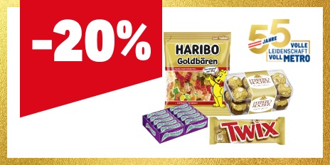 -20% auf Süßwaren bei METRO