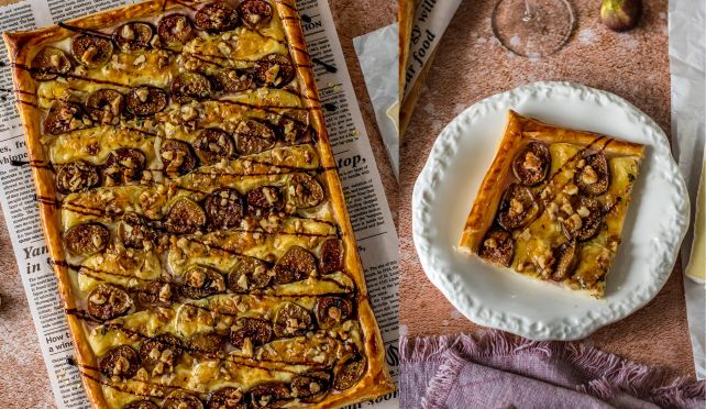 Тарт с Бри, рикота и смокини