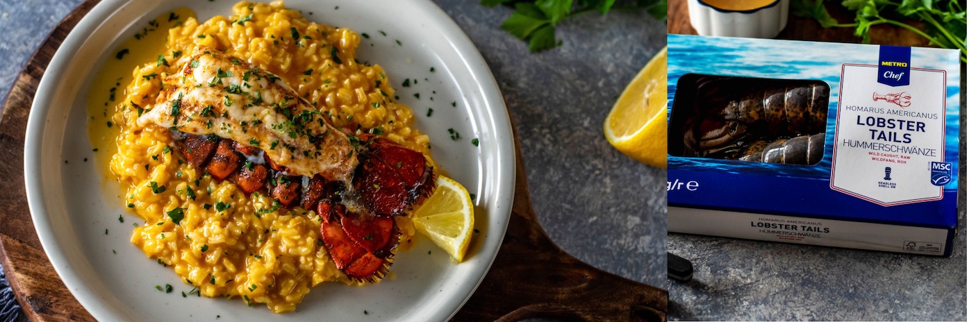 Опашки от омар с чесново-лимонено масло