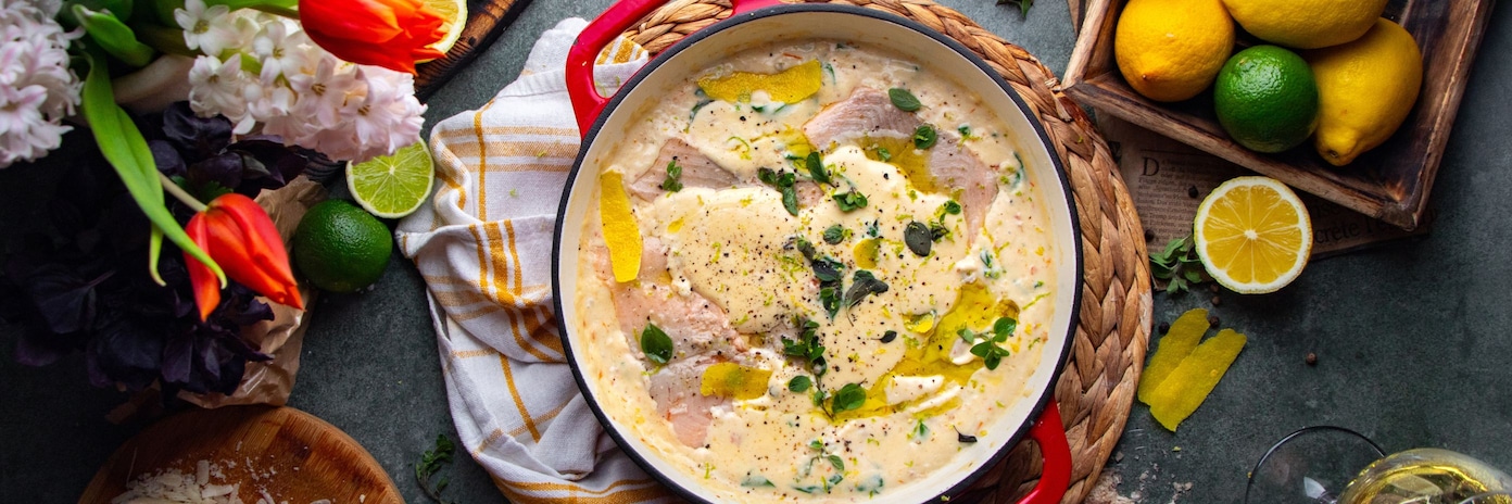 Сьомгова пъстърва в сметанов сос