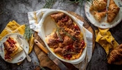Запеканка с кроасани и шунка