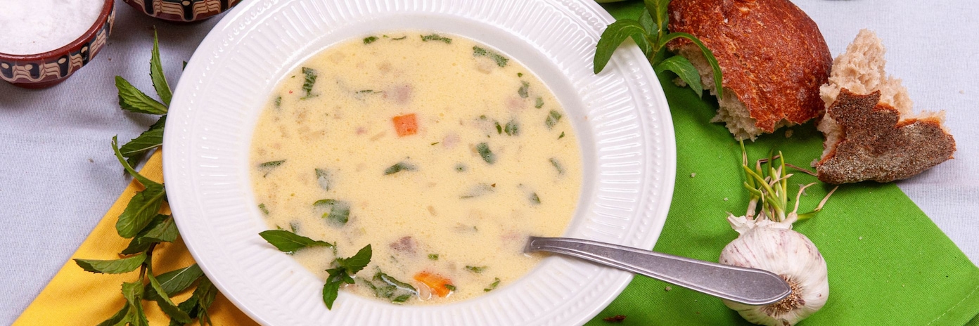 Пролетна супа с телешки език