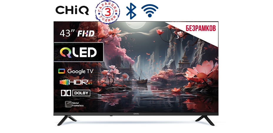 Телевизор	 CHIQ LKD43QM10GP