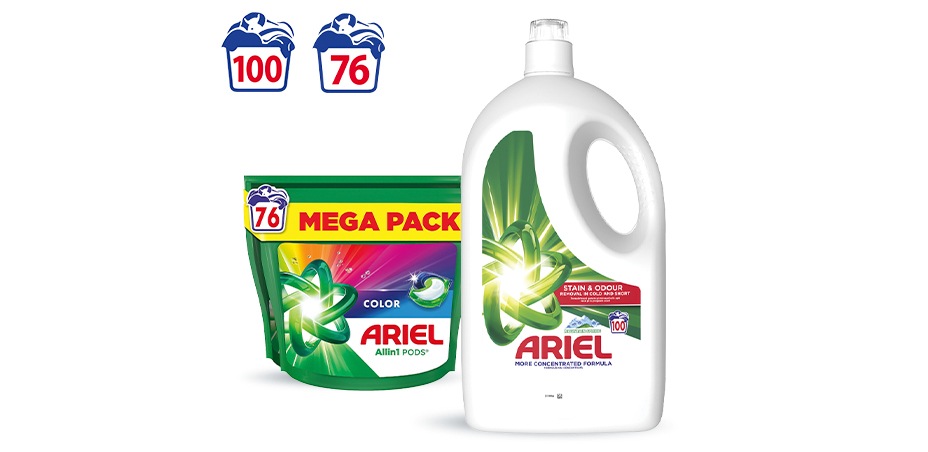 Течен препарат / гел капсули за пране	 ARIEL