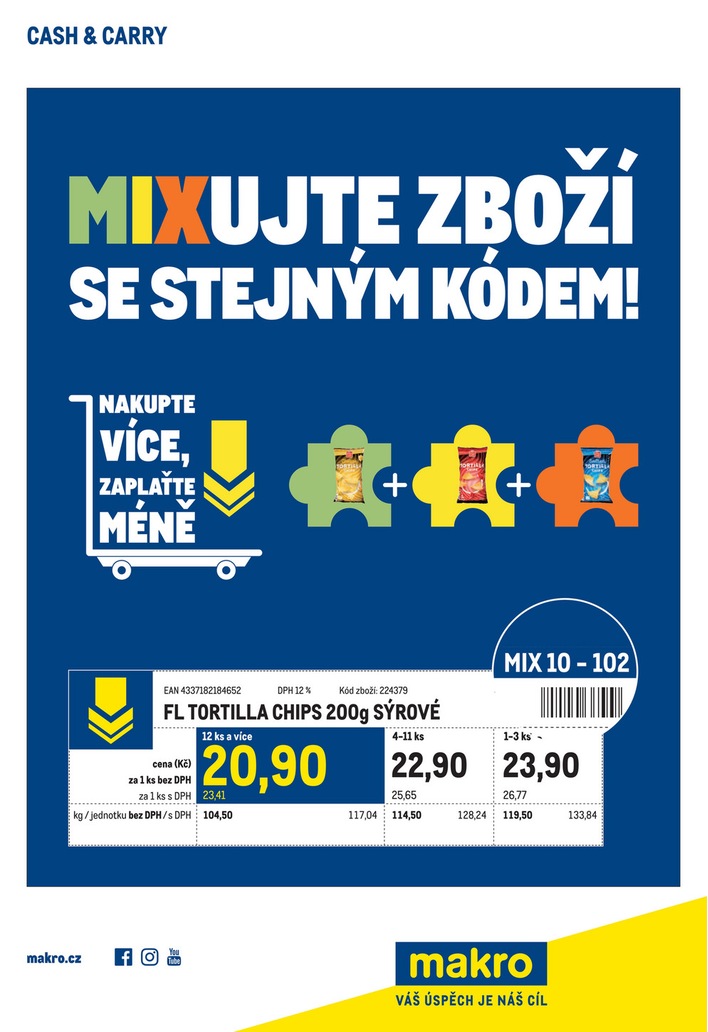 Mixujte výrobky se stejným kódem