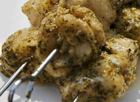 Grilovaný mořský ďas s kaparovou omáčkou