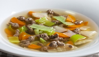 Hovězí vývar s játrovou rýží