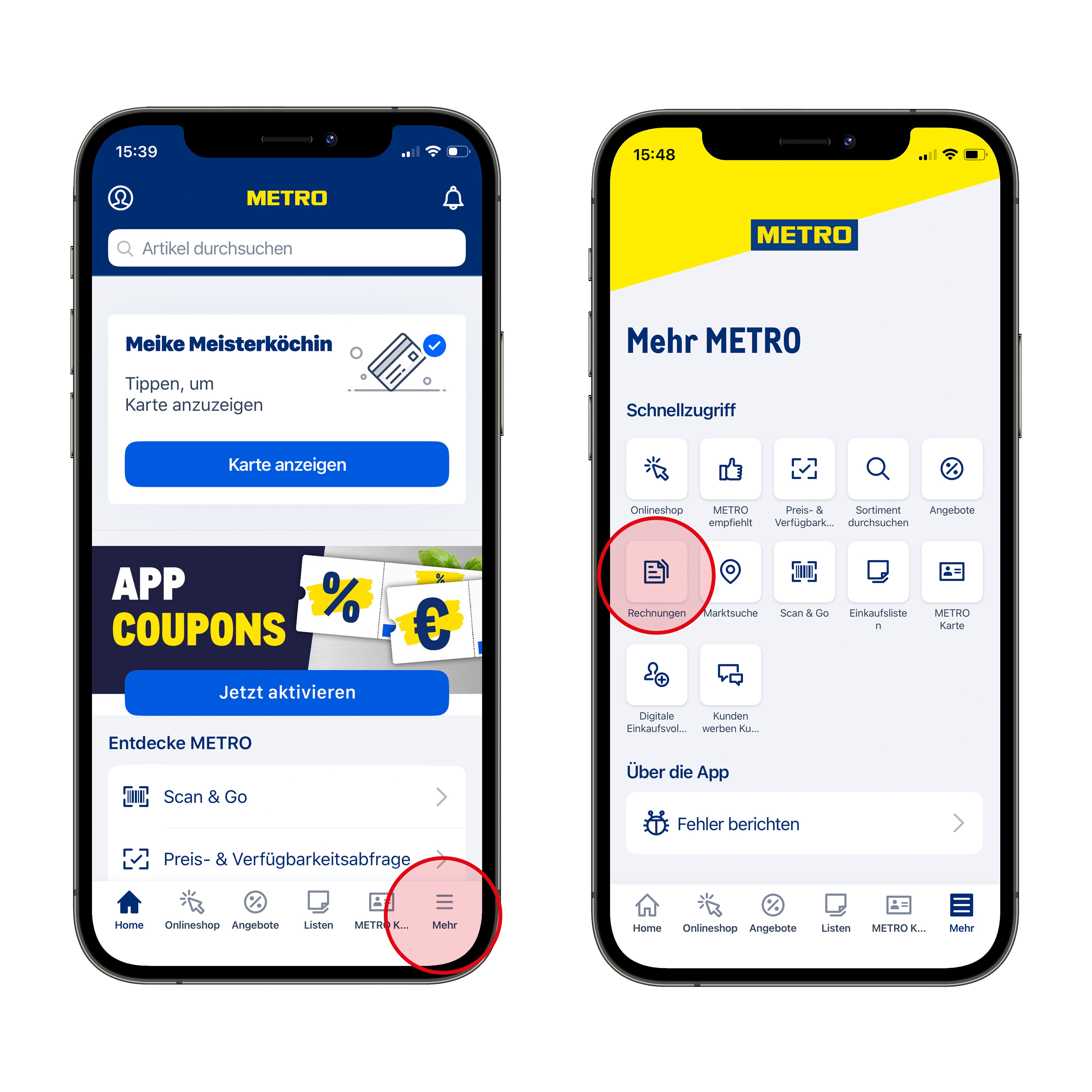 Digitale Rechnungen App Anweisung