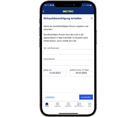 Digitale Einkaufsvollmacht 