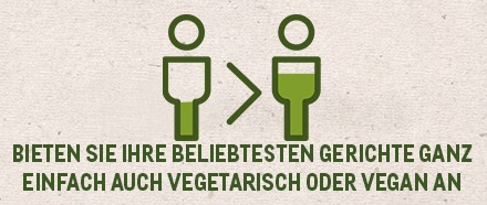Gerichte vegetarisch oder vegan anbieten