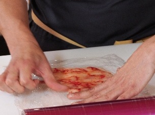 Receta carpaccio de champiñones y carabineros con crema agria - Paso 2