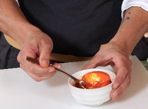 Receta carpaccio de champiñones y carabineros con crema agria - Paso 5