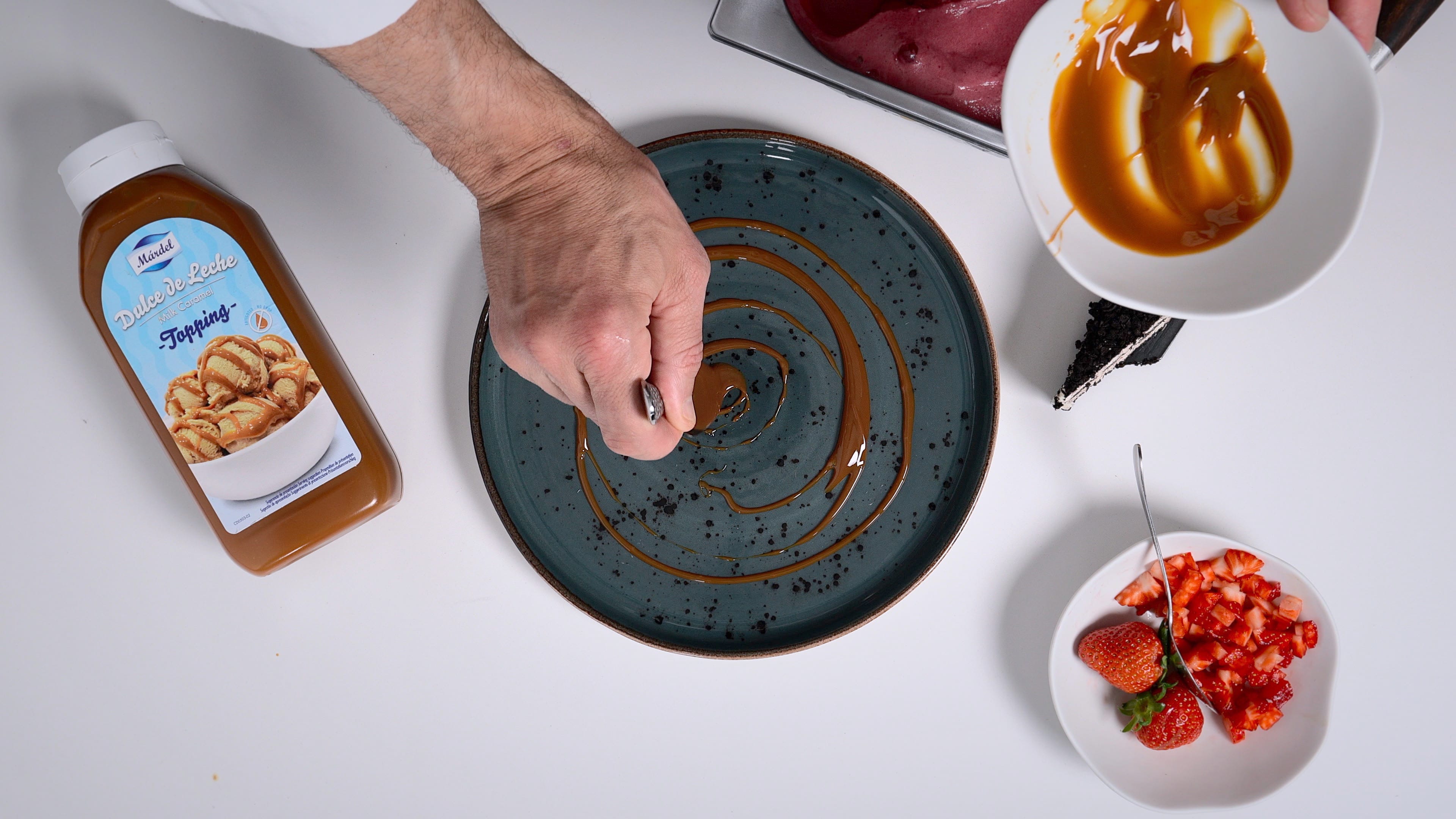 Tarta de queso con cookies rápida para hostelería - Paso 1