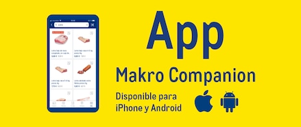 Descarga la App de Makro Companion. Disponible para iPhone y Android.