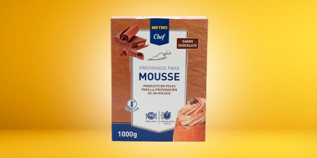 Preparado de mouse de chocolate para hostelería
