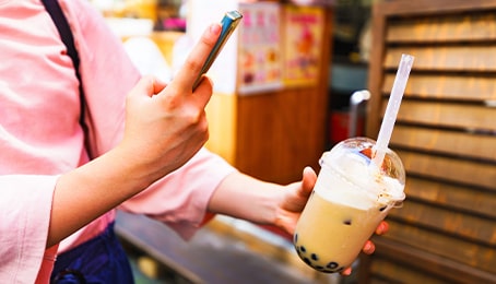 Post du bubble tea sur instagram