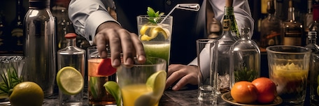 Barman préparant un cocktail