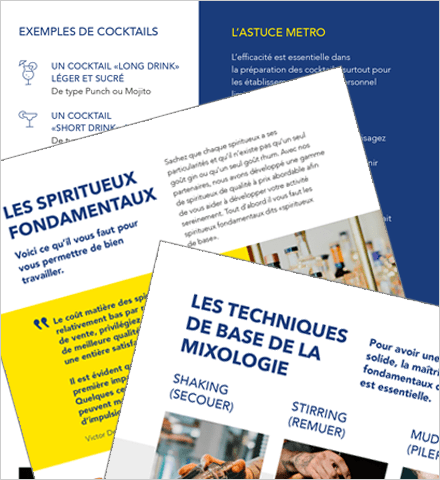 Pages du guide METRO - Comment créer une carte de cocktails ?