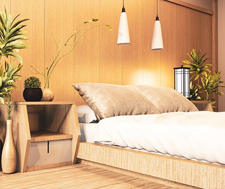 Chambre d'hôtel ambiance reposante