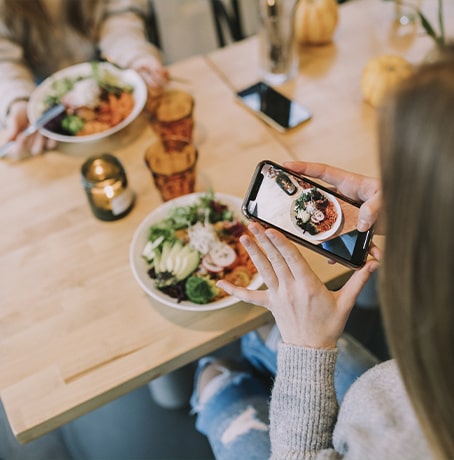 Food bowl de restaurant posté sur les réseaux sociaux