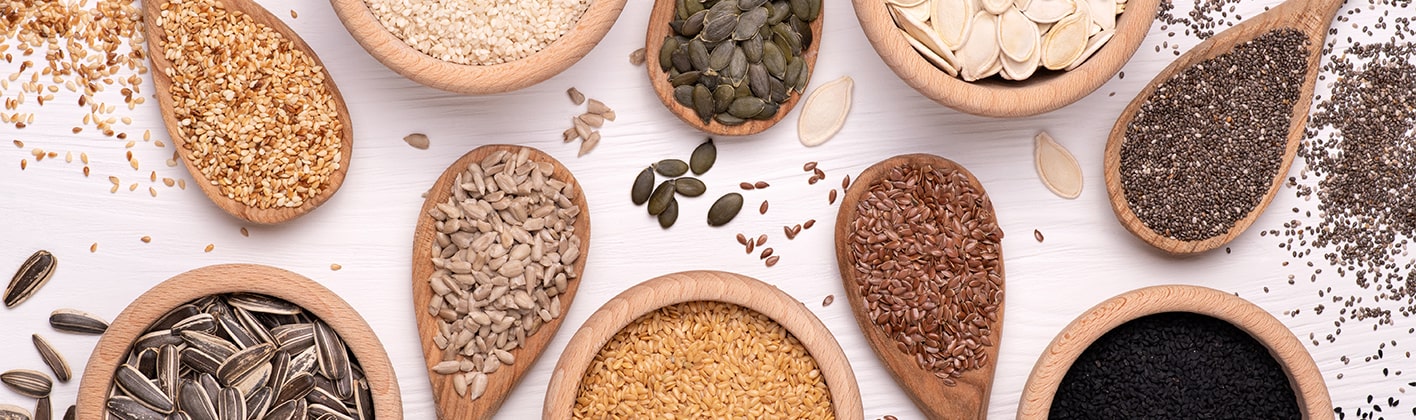 Assortiment de graines à utiliser en cuisine