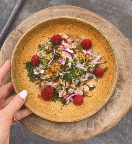Plat a base de poisson et de légumes