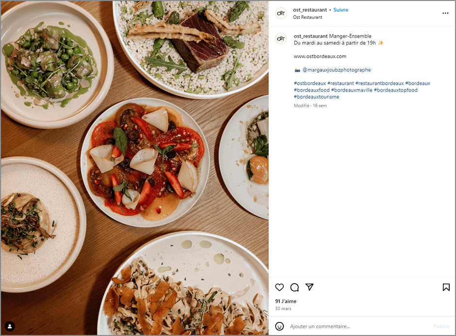 Post Instagram de ost_restaurant
