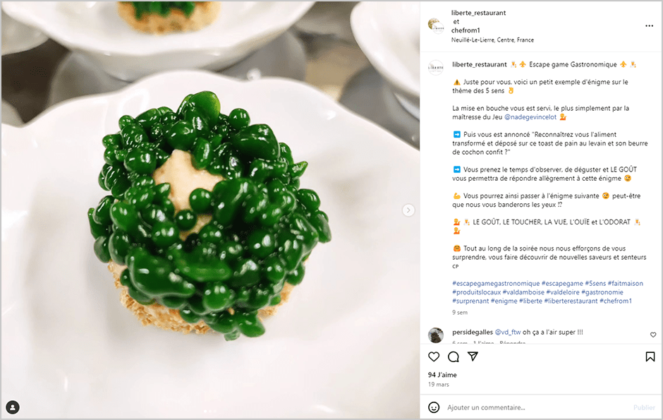 Post Instagram de liberte_restaurant