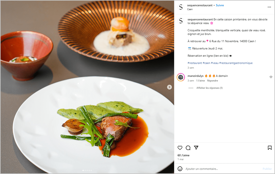 Post Instagram de sequencerestaurant