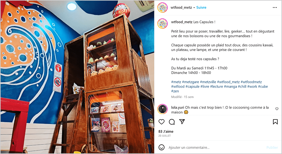 Post Instagram du restaurant What the Food Japan