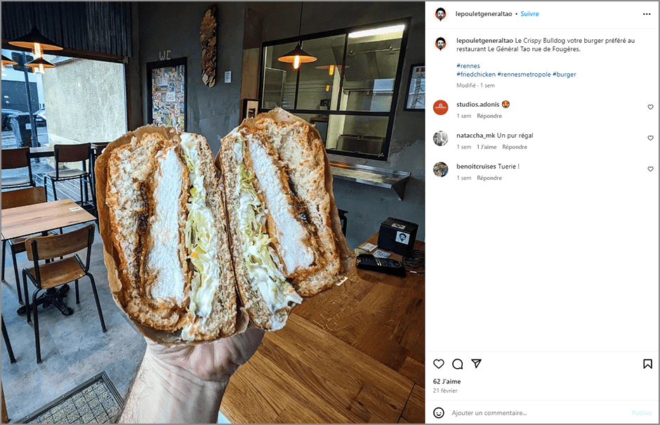 Post Instagram de lepouletgeneraltao