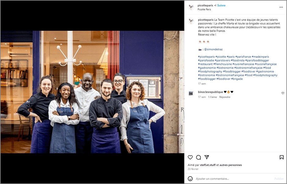 Post Instagram de picotteparis