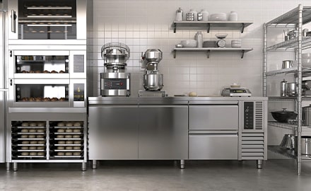 Cuisine avec matériel professionnel