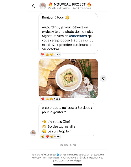 Post Instagram de Philippe Etchebest