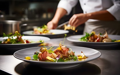 Plats d'un menu découverte d'un restaurant