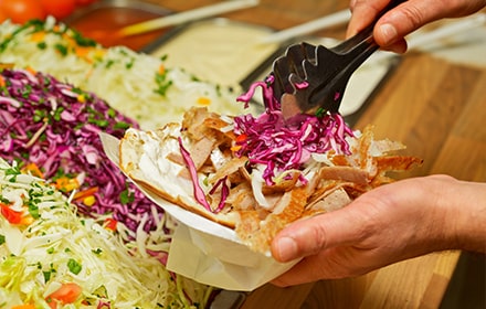 Préparation d'un kebab