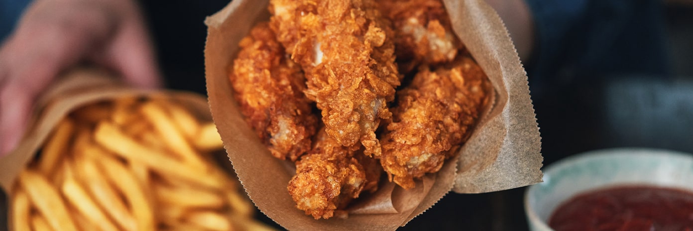 Poulet frit croustillant avec frites