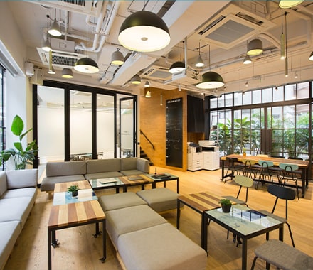 Espace de coworking dans un hôtel